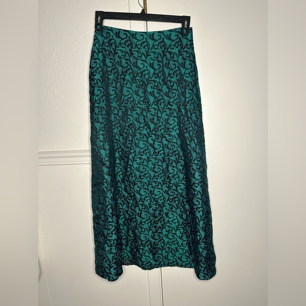 Peck & Peck Green and Black Maxi Skirt size 8